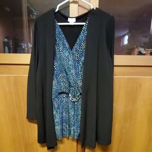 2 in 1 Blouse with faux chain belt.